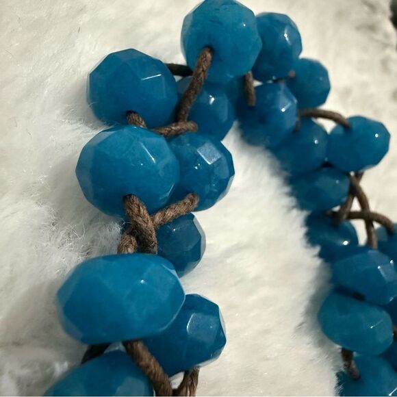 FOSSIL BRAIDED BLUE BEAD BRACELET WITH TOGGLE CLASP – 7.5” - Picture 7 of 17